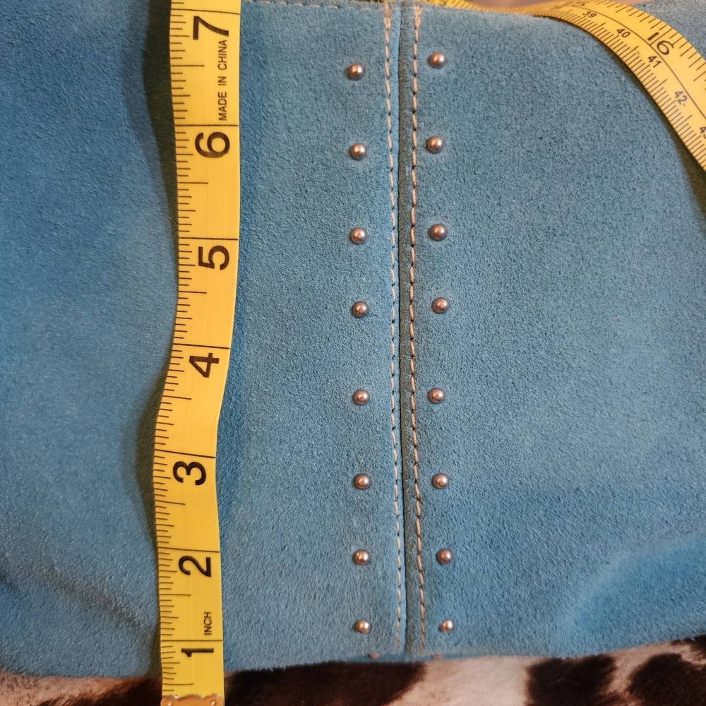 Minnetonka Blue Suede Fringe Bag - Picture 3 of 6